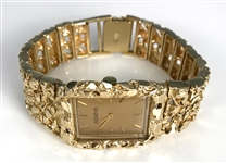 Elvis Presley Owned 14K Gold Genève Watch with Heavy Gold Nugget Band Gifted to J.D. Sumner – Former Mike Moon Collection