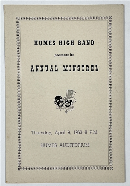 1953 “Annual Minstrel” Talent Show Program at Humes High School with Elvis Presley – One of the Earliest Known Examples of an Elvis Program
