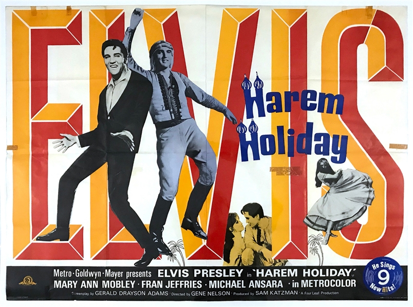 1965 <em>Harum Scarum</em> British Quad Movie Poster (<em>Harem Holiday</em>) - Starring Elvis Presley