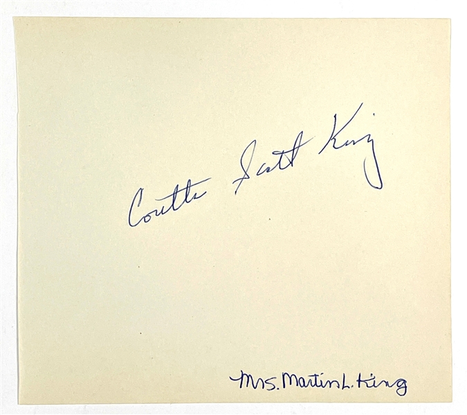 Coretta Scott King Signed Autograph Book Page – Wife of the Reverend Martin Luther King