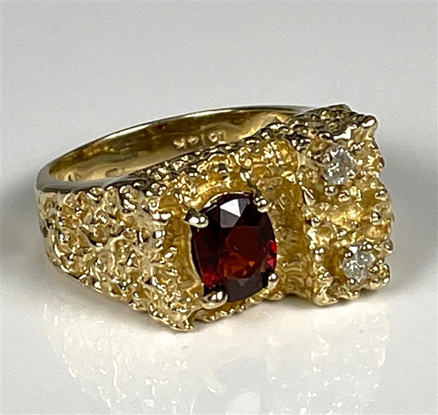 Elvis Presley Owned 14K Gold Nugget Diamond and Garnet Ring Given to His Girlfriend Sheila Ryan – Former Jimmy Velvet Collection