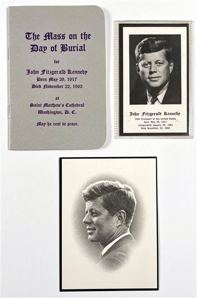 President John F. Kennedy Prayer Cards and Funeral Missal Booklet (3 Items)