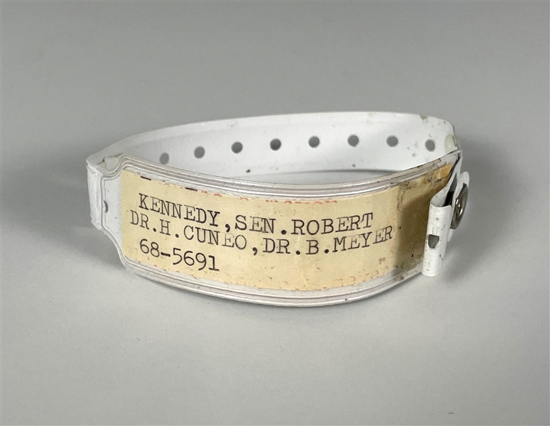Senator Robert F. Kennedys Hospital Patient ID Wristband from the Day of His Assassination, June 5, 1968