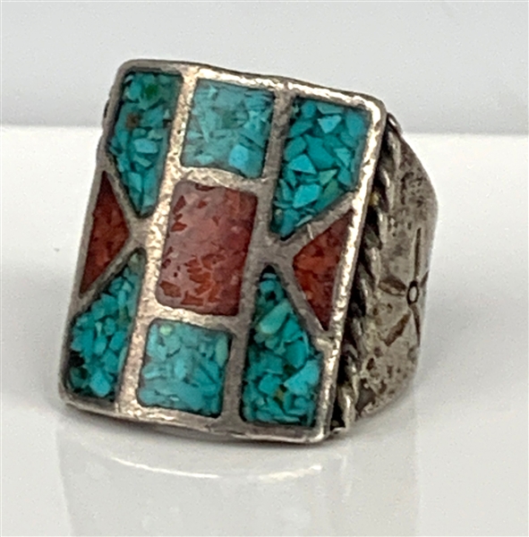 Elvis Presley Owned Sterling Silver and Turquoise Ring Given to His Cousin Patsy Presley