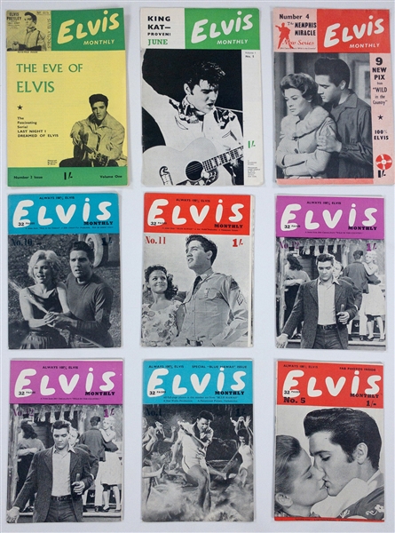 Collection of 29 Issues of 1960s <em>Elvis Monthly</em> British Fan Magazine and Five Issues of <em>Elvis Voice</em> Canadian Fan Magazine