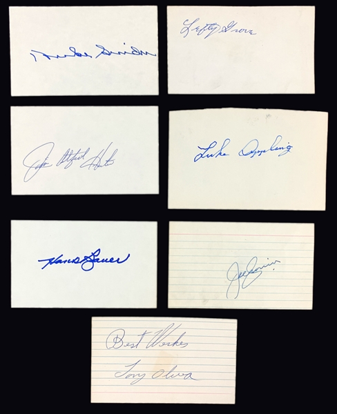 Baseball Hall of Famer and Superstar Signed Index Card Collection of 47 Incl. (BAS)