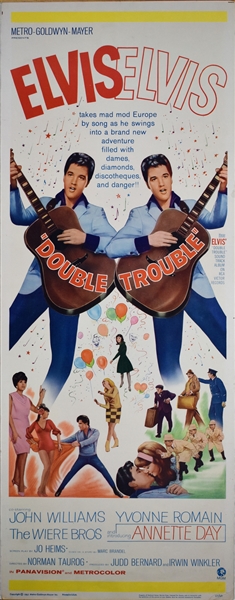 1967 <em>Double Trouble</em> Insert Movie Poster – Starring Elvis Presley