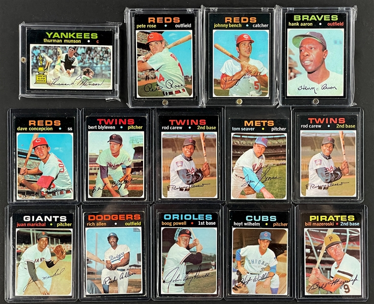 1971 Topps Baseball Collection of 118 Cards Incl. #5 Thurman Munson