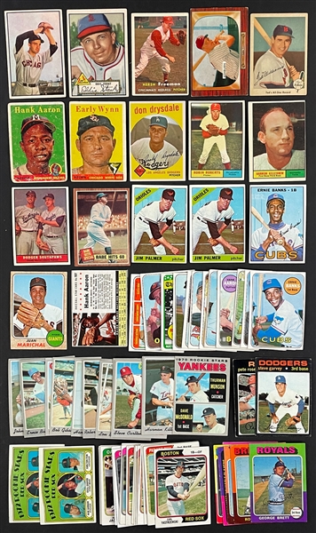 1950s Thru 1970s Baseball Card Collection (685) Loaded with Hall of Famers