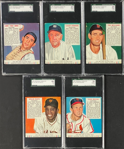 1952 Red Man Tobacco Baseball Complete Set with Tabs (52)