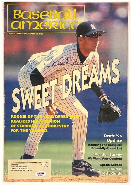 Derek Jeter Signed <em>Baseball America</em> Magazine (Beckett Authentic)