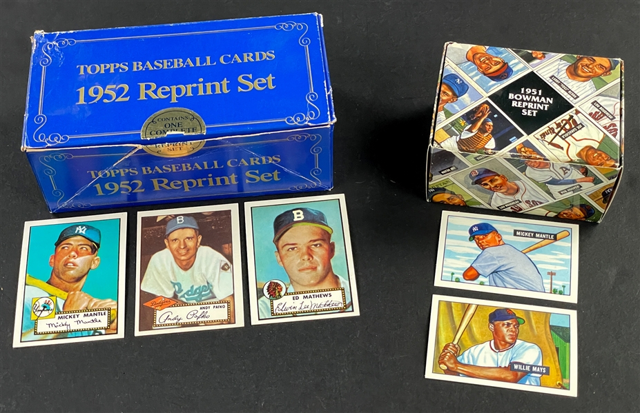 1951 Bowman and 1952 Topps Reprint Complete Set Pair