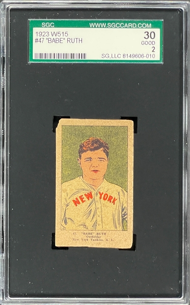 1923 W515 #47 Babe Ruth - SGC GD 2