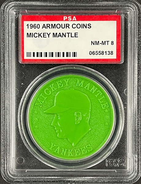 1960 Armour Coins Mickey Mantle (Green) - PSA NM-MT 8