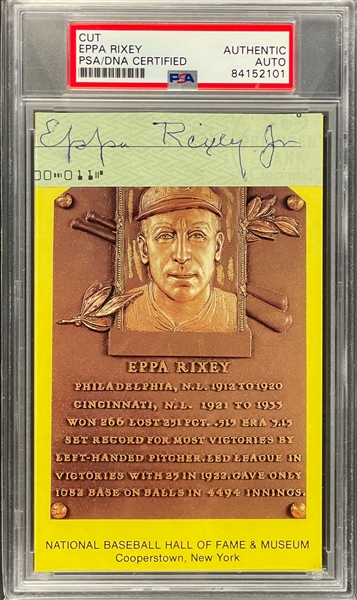 Eppa Rixey Cut Signature on Yellow Hall of Fame Plaque Encapsulated PSA/DNA