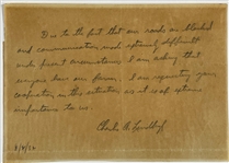 March 2, 1932 Charles Lindbergh Handwritten and Signed Letter - Written Just Hours After the Kidnapping!