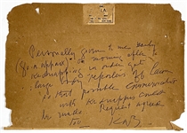 March 2, 1932 Charles Lindbergh Handwritten and Signed Letter - Written Just Hours After the Kidnapping!