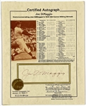 Joe DiMaggio Signed 1941 56 Game Hitting Streak Commemorative Display