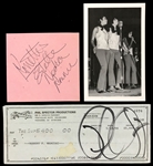 Phil Spector Signed “Phil Spector Productions” Check and 1960's Estelle Bennett (Ronettes) Signed Autograph Book Page