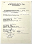The Bee Gees 1973 <em>Midnight Special</em> English TV Show Performance Contract