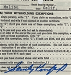 Sandy Koufax Signed 1967 IRS W-4 Form for His First Year of Retirement from the Los Angeles Dodgers