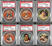 Group of Ten PSA Graded 1964 Topps Coins with Three Mickey Mantles (Both All Stars!)