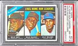 1966 Topps #217 NL Home Run Leaders (Mays McCovey Williams) - PSA  NM-MT 8