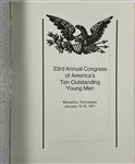1970 Jaycees Ten Outstanding Young Men of America Program Featuring Elvis Presley