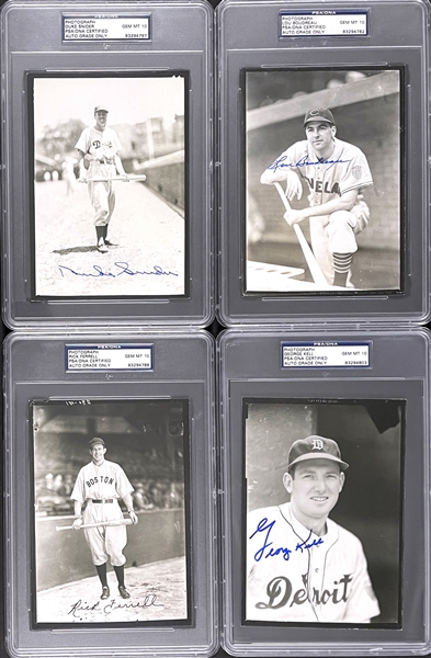 Collection of 16 Hall of Famer Signed George Burke 5 x 7 Photographs ALL Encapsulated PSA/DNA 9s or 10s!