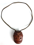 Elvis Presley Owned Wooden “TIKI GOD” Hawaiian Good Luck Necklace – Acquired While Filming in Hawaii and Gifted to Wife of His Cousin Billy Smith