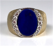 Elvis Presley Owned Gold Ring with Large Lapis Lazuli Stone and 14 Diamonds - Gifted to Joe Esposito – Former Mike Moon Collection