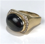 Elvis Presley Owned Gold Ring with Large Black Star Sapphire Stone and 32 Diamonds Gifted to Memphis Mafia Member Charlie Hodge