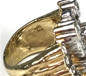 Elvis Presley 20-Diamond 14K Gold Ring – with Photo Evidence of Elvis Wearing it ON STAGE! - Former Jimmy Velvet Collection
