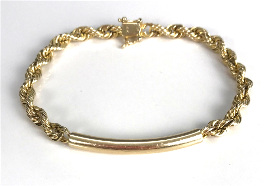 14K Gold ID Bracelet Gifted by Elvis Presley to His Bodyguard Dick Grob