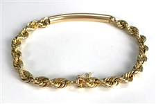 14K Gold ID Bracelet Gifted by Elvis Presley to His Bodyguard Dick Grob