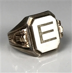 Elvis Presley Owned Sterling Silver Ring with Large "E" on the Face - Gifted to His Cousin Patsy Presley