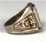 Elvis Presley Owned Sterling Silver Ring with Large E on the Face - Gifted to His Cousin Patsy Presley