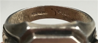 Elvis Presley Owned Sterling Silver Ring with Large E on the Face - Gifted to His Cousin Patsy Presley