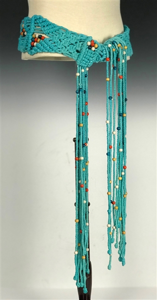 Elvis Presley Owned Teal Macrame Beaded "Stage" Belt – Gifted to His Hairdresser Homer Gilleland