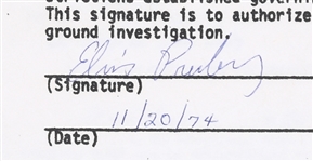 Shelby County Sheriff’s Department “Special Deputy” Files For Elvis Presley and Vernon Presley, with Four Elvis Signatures 