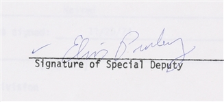 Shelby County Sheriff’s Department “Special Deputy” Files For Elvis Presley and Vernon Presley, with Four Elvis Signatures 