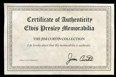Impressive Elvis Presley Signed 11x14 Photo of Elvis in Concert Wearing One of His Blue Stage Scarves