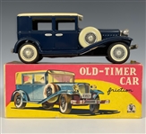 1950's to 1970's Collection of 12 “Old Timer” Friction Toys in Original Boxes - Line Mar, SSS, K and Modern Toys Brands