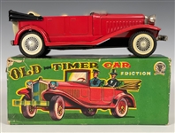 1950's to 1970's Collection of 12 “Old Timer” Friction Toys in Original Boxes - Line Mar, SSS, K and Modern Toys Brands