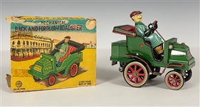 1950's to 1970's Collection of 12 “Old Timer” Friction Toys in Original Boxes - Line Mar, SSS, K and Modern Toys Brands