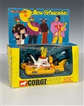 1968 Corgi "The Beatles Yellow Submarine" Die-Cast Toy in Original Box - The Rare First Version with Yellow and White Hatches