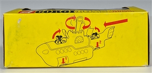 1968 Corgi The Beatles Yellow Submarine Die-Cast Toy in Original Box - The Rare First Version with Yellow and White Hatches