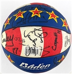 1990's Harlem Globetrotters Team Signed Basketball with Curley Boo Johnson and Paul Showtime Gaffney and Others