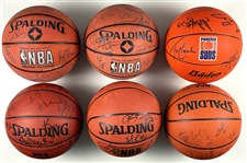 Group of Nine Phoenix Suns Team Signed Basketballs from the 1990s to 2000s