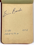 1954-56 Chicago Cubs Autograph Book Signed by 23 players Including Rookie Ernie Banks and Hank Sauer (1952 NL MVP)